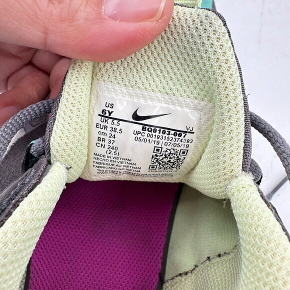 Nike Air Max 270 React Youth Size 6Y Women 7.5 BQ0103-007 Gunsmoke Violet Shoes - Picture 12 of 13